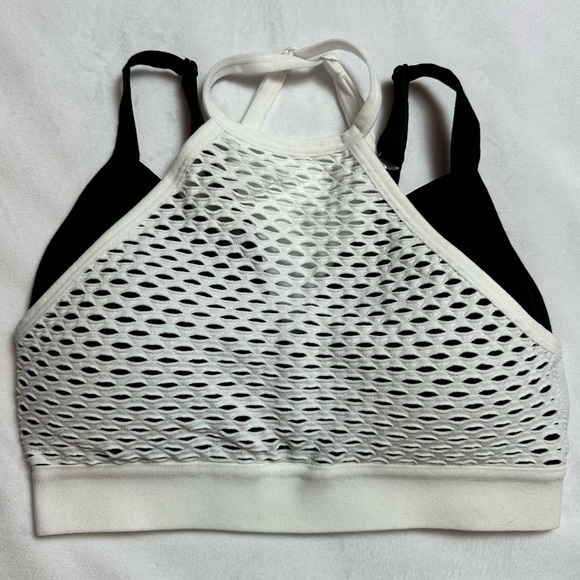 Vesi Star Other - Vesi Star black and white mesh sports bra with crisscross back